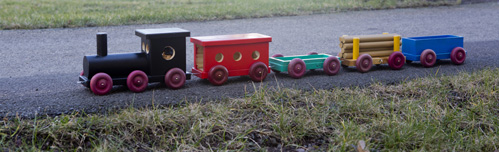 Tåg med leksaksgubbe